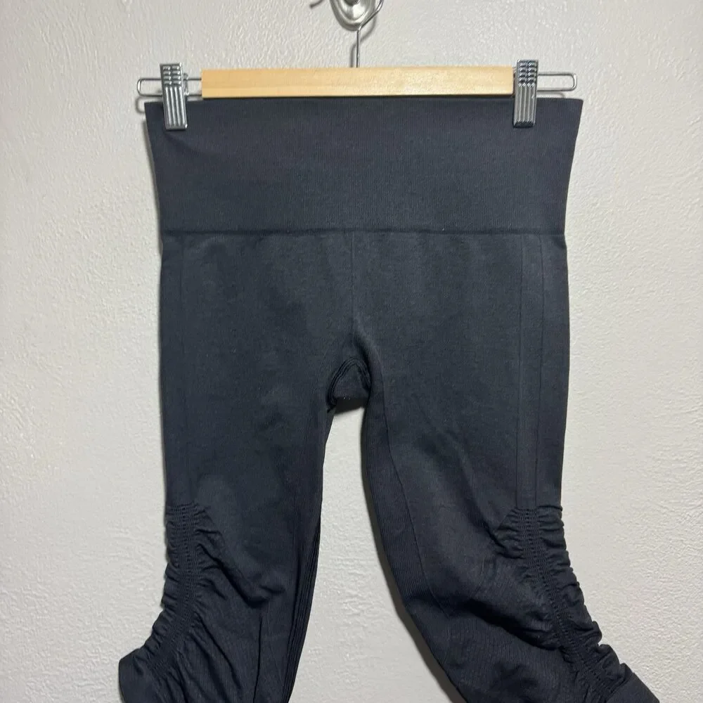Lululemon High Rise Seamless Crop Pants Charcoal Gray Leggings Sz 6